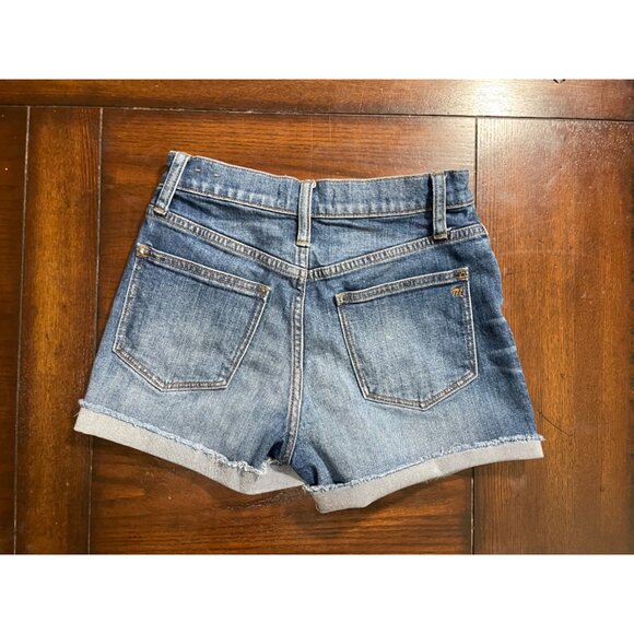 Madewell High-Rise Denim Jean Shorts Cutoffs Frayed Raw Hem size 23 000 - Picture 2 of 9